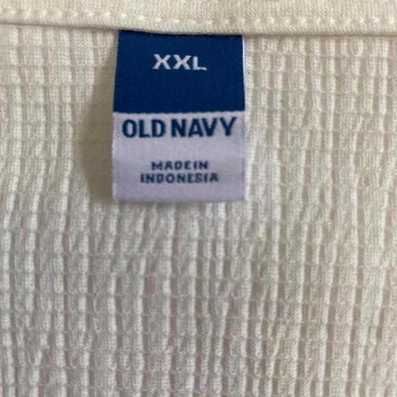 Old Navy Crinkle Smocked Waist, Short Sleeve Blouse, Sea Salt (Ivory), XXL NWT - Picture 8 of 13
